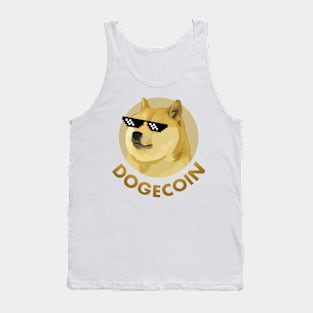 Dogecoin Cool Sunglasses Tank Top